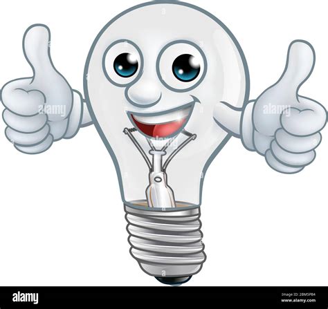 Light Bulb Cartoon Character Lightbulb Mascot Stock Vector Image And Art