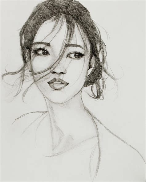 Korean Girl Sketch At Explore Collection Of Korean