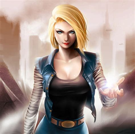 Android 18 Blond Dbz Bonito Magic Fantasy Anime Beauty Anime