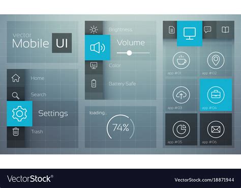 Flat User Interface Design Concept Royalty Free Vector Image