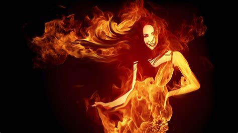 Wallpaper Women Fantasy Art Fire Flame Font 2600x1463 Spooky