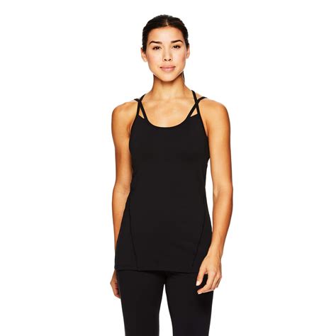 Gaiam Strappy Racerback Yoga Tank Top With Built In Bra