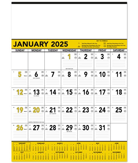 2024 Yellow And Black Contractor Memo Planner Calendar 18 X 25