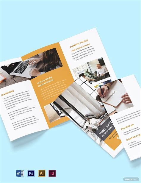Trifold Business Agency Brochure Template In Indesign Word