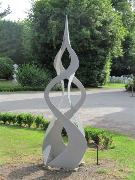 Sculpture Mistral 1 Tall Abstract Steel Garden Leaf Sculpture By