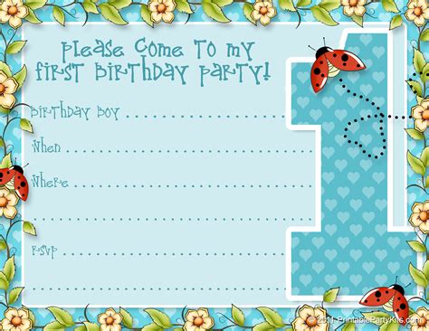 printable st birthday party announcements printable
