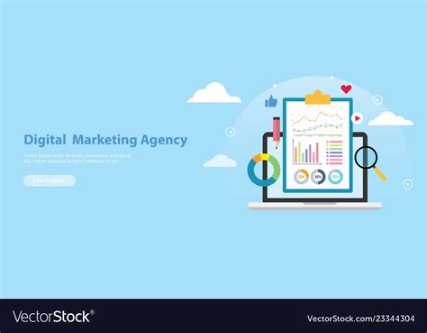 Digital Marketing Agency Banner Website Template Vector Image