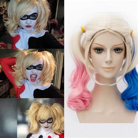 adult cosplay joker and suicide squad harley costumes quinn cosplay woman wig and costume black