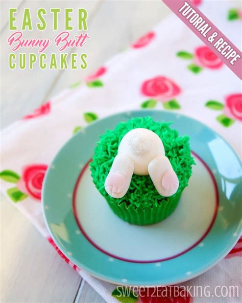 easter bunny butt cupcakes recipe and tutorial