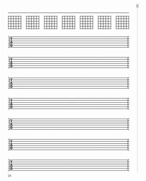 Guitar Tablature Notebook Manuscript Paper Minimalist 700 Blank