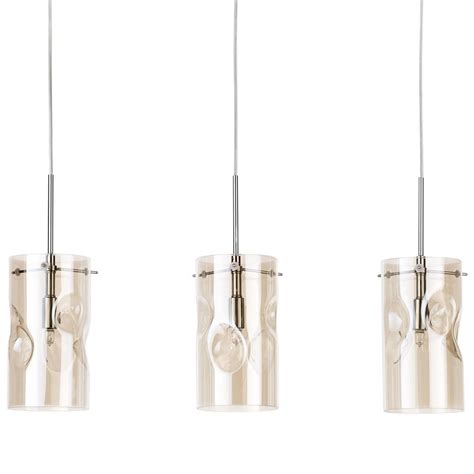 How to install a light fixture. Visconte Monet 3 Light Champagne Tinted Glass Ceiling Pendant - Chrome From Litecraft