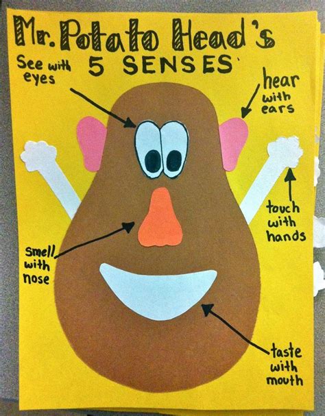 Printable Mr Potato Head 5 Senses Template