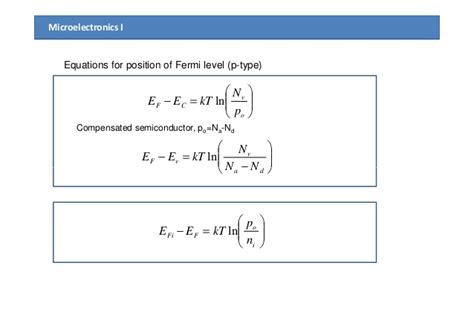 Electrons are fermions and by the pauli exclusion principle cannot exist in identical energy states. Chapter4 semiconductor in equilibrium