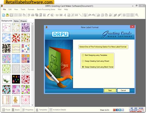Download and open greeting card app 2. Greeting card maker software screenshots - RetailLabelSoftware