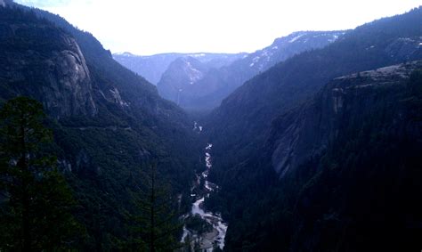 Bridal Veil And Merced River From Hwy 120 Tunnels At Yosemite National