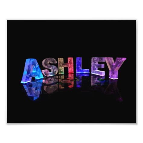 The Name Ashley In 3d Lights Photo Print