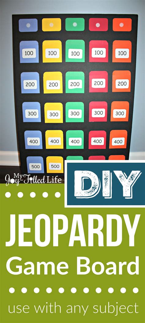 Make Your Own Jeopardy Game Board Use With Any Subject Jeopardy