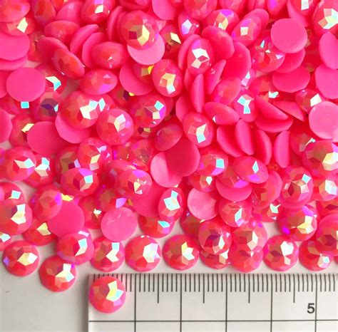 8mm Round Hot Pink Ab Acrylic Gem Stones Pack Of 1000 Shine Trim
