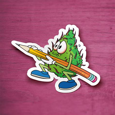Sketchy Nug Weed Nug Illustrator 3 Sticker Cannabis Etsy