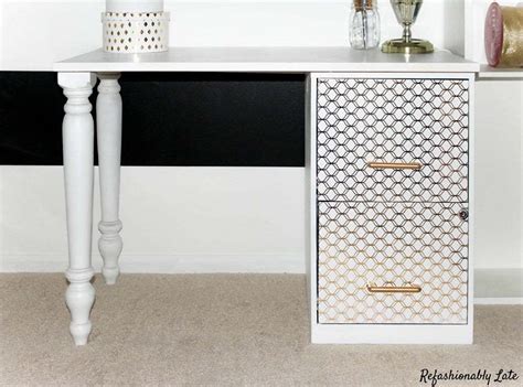 I added hairpin legs and a little paint to my grandma's old door and made a functional diy. 11 Easy DIY Filing Cabinet Desk Ideas You Can Build on a ...
