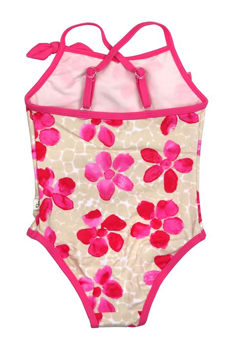 Pink Daisies Front Ruffle One Piece Pink Floatimini