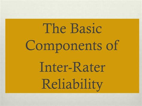 Ppt The Basic Components Of Inter Rater Reliability Powerpoint