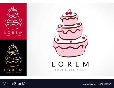 Cake Logo Logo Design Royalty Free Vector Image