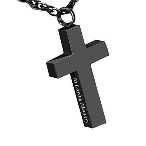 Cremation Cross Necklace For Ashes Stainless Steel Cross Urn Pendant