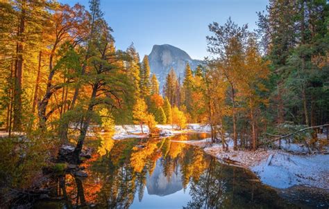 Wallpaper Autumn Forest Trees Reflection River Mountain Ca