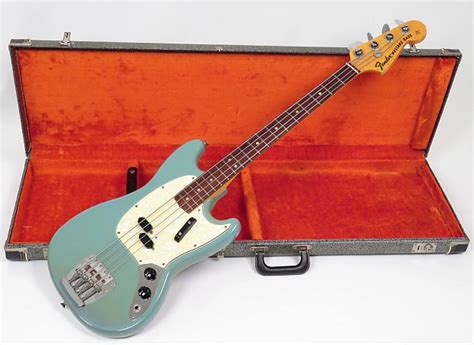 Fender Mustang Bass 1968 Daphne Blue Reverb