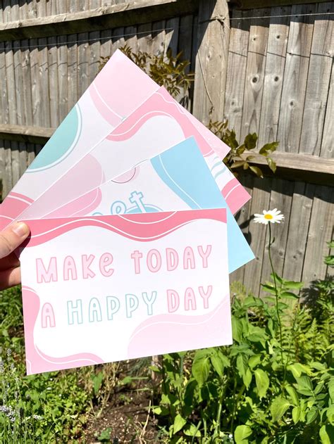 Make Today A Happy Day Colourful Art Motivational Poster Etsy