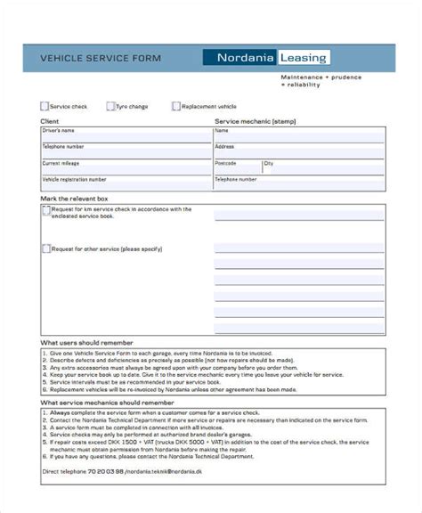Established in 1965, the customer service bureau's mission is to assist customers in accessing city services and to achieve fairness, justice, and exemplary customer service throughout seattle city government. FREE 5+ Vehicle Service Forms in PDF