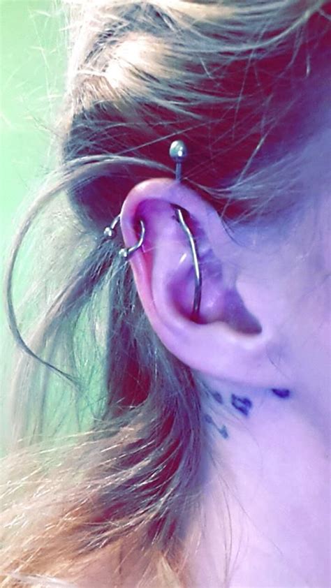Custom Industrial And Helix Piercing Helix Piercing Piercing Piercings