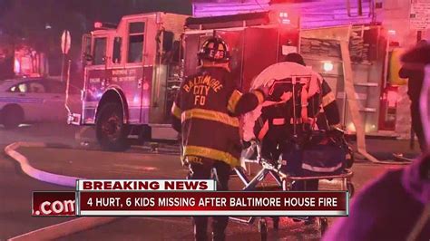 4 Injured 6 Children Unaccounted For In Baltimore House Fire Youtube