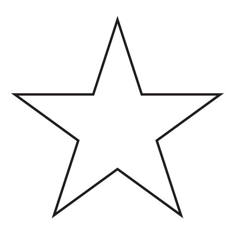 Black Line Star Outline Illustration On White Background 8891115 Vector
