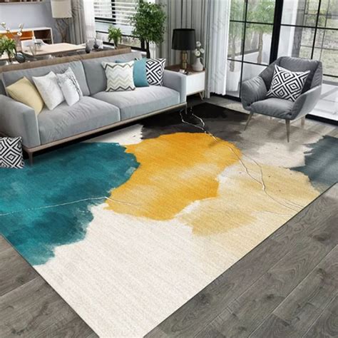 Modern Abstract Ink Rectangle Rug Indoor Area Rug 5x7 In 2021