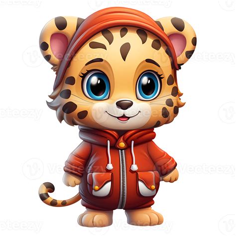 Cute Cheetah With Christmas Clipart Illustration Ai Generative 29873662 Png