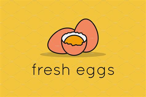 Eggs Logo Linear Eggs With Egg Food Illustrations ~ Creative Market