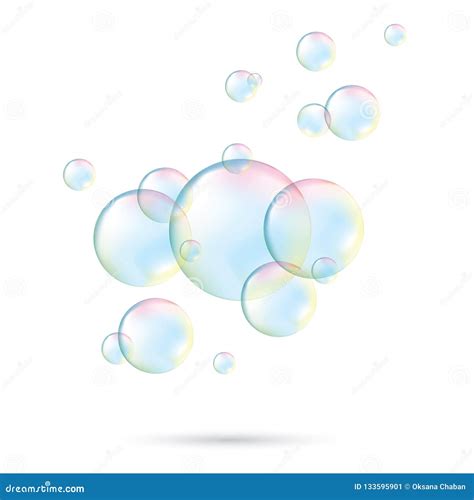Transparente Seifenluftblasen Realistische Seifenluftblasen Regenbogen