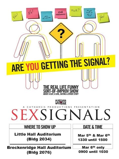Sex Signals A Dating Show Will Be Presented Tuesday And Wednesday