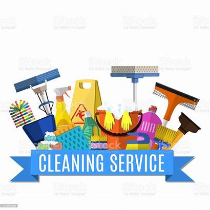 Cleaning Service Illustration Flat Vector Services Tools