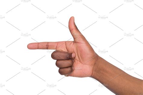 Palm Of Black Man The Index Finger P High Quality Stock Photos