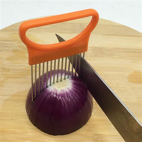 1pcs Easy Cut Onion Holder Fork Stainless Steel Plastic