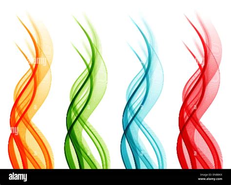 Vector Set Of Abstract Wavy Lines For Design Brochure Color Smoke