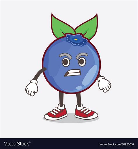 Blueberry Fruit Cartoon Mascot Character Vector Image