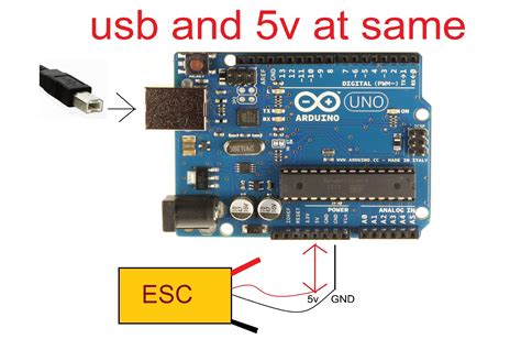 Esc Is It Safe To Give 5v Through 5v Pin Of Arduino Uno R3 While Usb