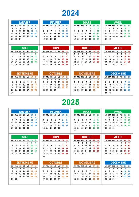 Calendrier Annuel 2024 2025 Calendriersu
