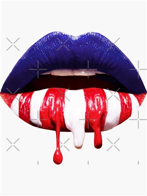 Dripping 4th July Lips Sticker For Sale By Thebrightstore Redbubble