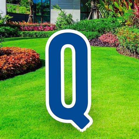 Royal Blue Letter Q Corrugated Plastic Yard Sign 30in Party City