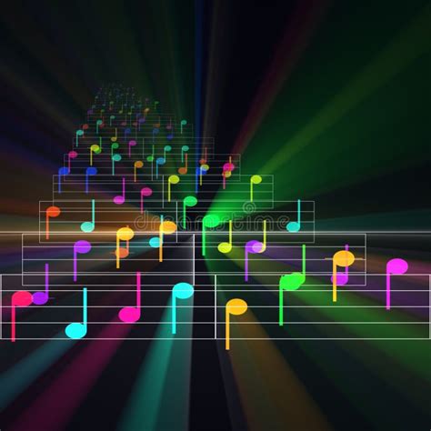 Colorful Notes Sheet Music Glowing Stock Illustration Illustration Of